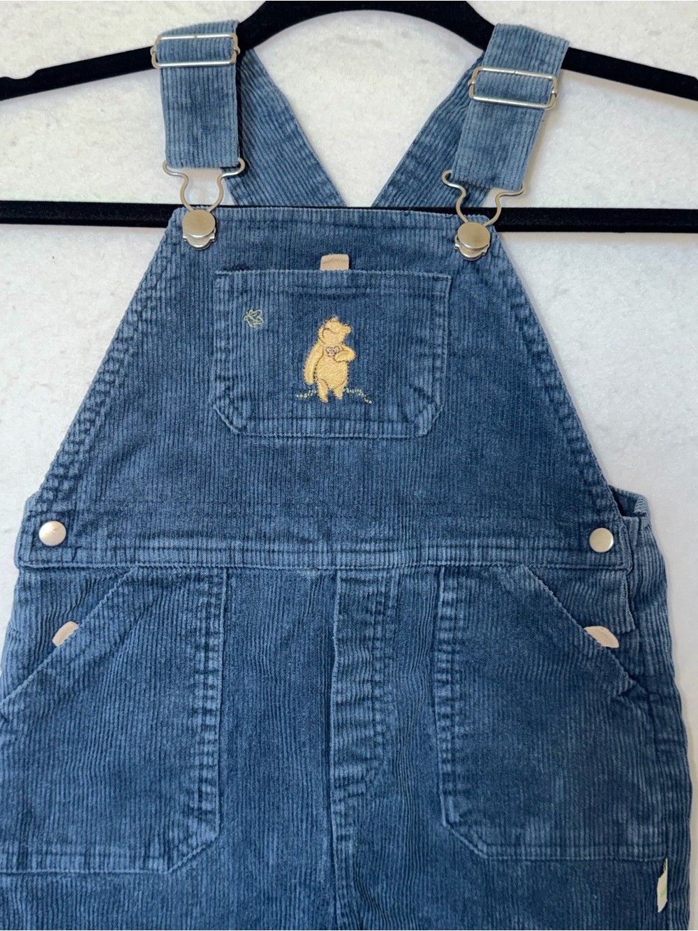 VTG  90's Y2K Disney Classic Winnie the Pooh Bear Corduroy Toddler Overalls